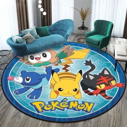 Runder Pokemon Teppich in vielen Motiven Evoli, Aquana, Pokeball etc. – Bild 5