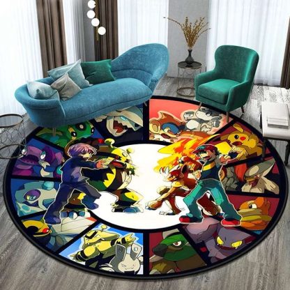 Runder Pokemon Teppich in vielen Motiven Evoli, Aquana, Pokeball etc. – Bild 6