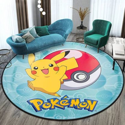Runder Pokemon Teppich in vielen Motiven Evoli, Aquana, Pokeball etc. – Bild 7