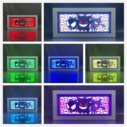 Pokemon Gengar, Pikachu oder Mewto Bild mit LED Beleuchtung Lampe Licht – Bild 8