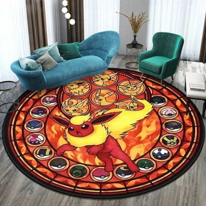 Runder Pokemon Teppich in vielen Motiven Evoli, Aquana, Pokeball etc. – Bild 12