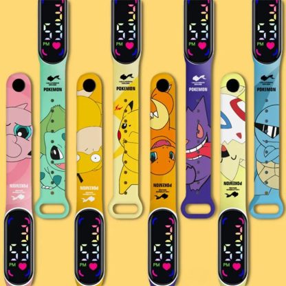 Bunte Pokemon LED Kinder Armbanduhren mit Farbdisplay
