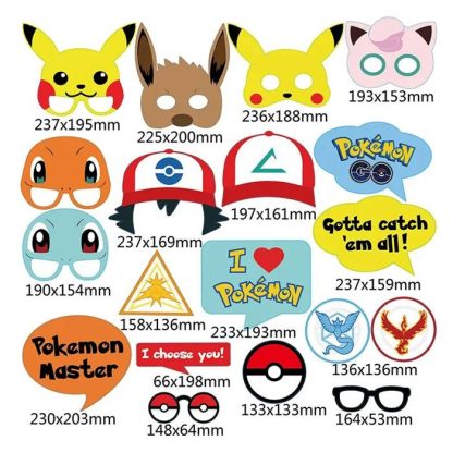 19teiliges Pokemon Masken Set für Geburtstage oder Karneval, Fasching, Cosplay – Bild 4