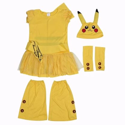 Süßes Pikachu Kleid für Kinder - Kostüm Cosplay Karneval Fasching – Bild 3