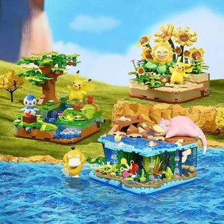 Pokémon Baustein Spielzeug Sets (Pikachu Sonnenblume, Enton und Flegmon oder Pikachu und Plinfa)