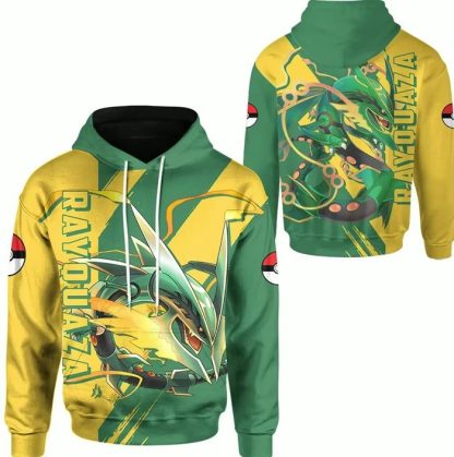 Pokemon Hoodie Pullover mit Rayquaza Motiv – Bild 2