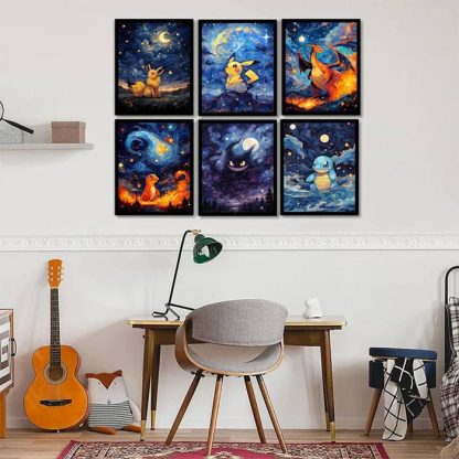 Pokemon Canvas Sternen Poster Bilder in vielen Motiven (Ungerahmt) – Bild 3