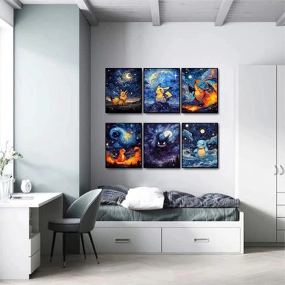 Pokemon Canvas Sternen Poster Bilder in vielen Motiven (Ungerahmt) – Bild 4