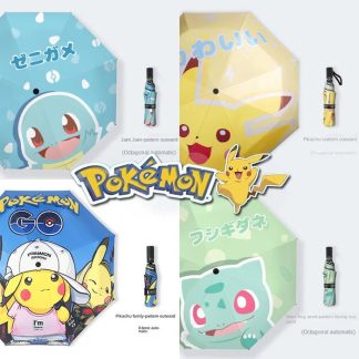 Automatischer Regenschirm mit Schiggy, Pikachu oder Bisasam Motiv