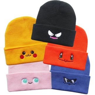 Winterliche Mütze mit Pikachu, Schiggy, Pummeluff, Psiana, Glumanda oder Nebulak Motiv