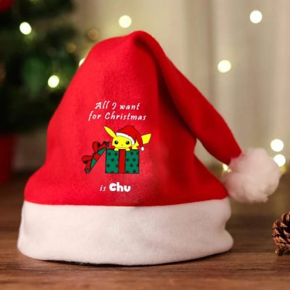 Weihnachtsmanmütze mit Pikachu oder Pokemon Motiv – Bild 5