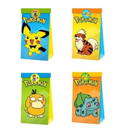 12 Stk. Bunte Pokemon Geschenktüten für Süßigkeiten etc.