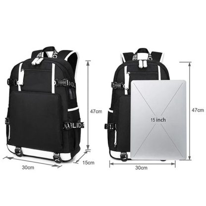 Glurak, Mewtu, Gengar, Turok Rucksack mit USB Port (ca. 47x30x15cm) – Bild 6