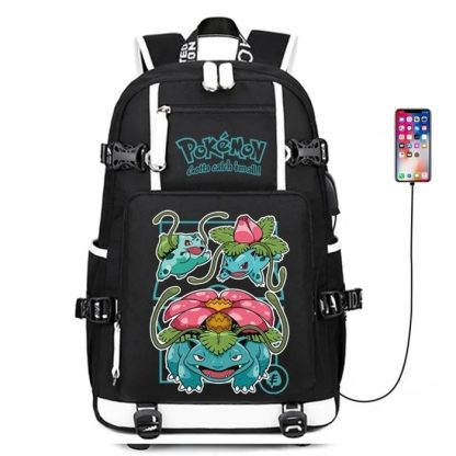 Glurak, Mewtu, Gengar, Turok Rucksack mit USB Port (ca. 47x30x15cm) – Bild 8