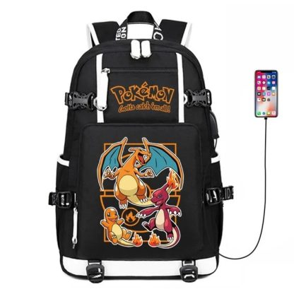 Glurak, Mewtu, Gengar, Turok Rucksack mit USB Port (ca. 47x30x15cm) – Bild 9