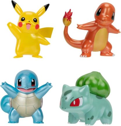 Pokemon Starter Figuren Set mi Pikachu, Glumanda, Schiggy und Bisasam – Bild 2
