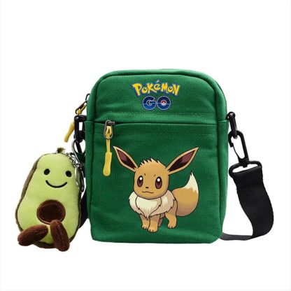 Messenger Tasche mit Pokemon Motiven und Avocado Plüsch Anhänger – Bild 44