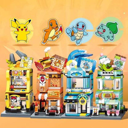 Pikachu, Glumanda, Schiggy oder Bisasam Shop Klemm-Baustein Sets