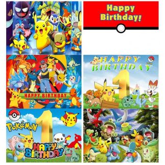 Pokemon Happy Birthday Geburtstags große Poster Leinwand - viele Motive
