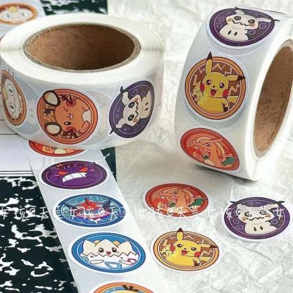Pikachu oder Pokemon Aufkleber 500 Stk. auf Rolle
