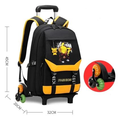 Pokemon Schulranzen Tornister Trolley mit 1 oder 3 Rädern und Griff – Bild 25