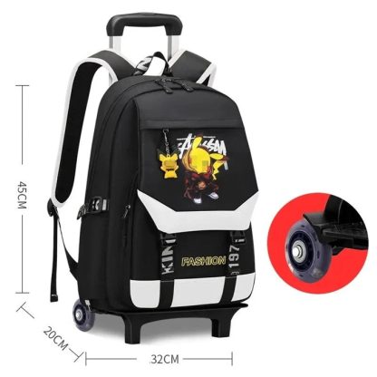 Pokemon Schulranzen Tornister Trolley mit 1 oder 3 Rädern und Griff – Bild 30