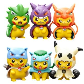 6 Stk. Pikachu Cosplay Figuren (ca. 9cm)