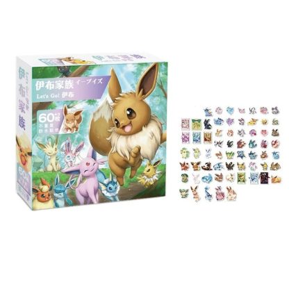 Niedliche Pokemon oder Evoli Aufkleber Sticker in Geschenkbox – Bild 2