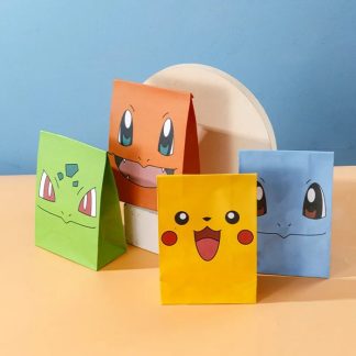 10 Stk. Geschenktaschen Geschenktüten in Pokemon Look (verschiedene Motive, ca. 8cm)