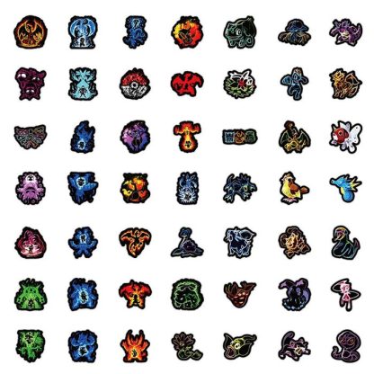 Neon Pokemon Graffiti Sticker Aufkleber (10, 30, 50 oder 100 Stk.) – Bild 6