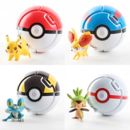 20 Stk. Große (ca. 7cm) Pop n throw Pokebälle mit Figuren Spielzeug – Bild 3