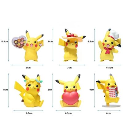 6er Set Pikachu Figuren in Koch Motiven – Bild 2