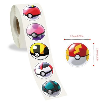 500 Stk. Pokeball Aufkleber auf Rolle – Bild 7