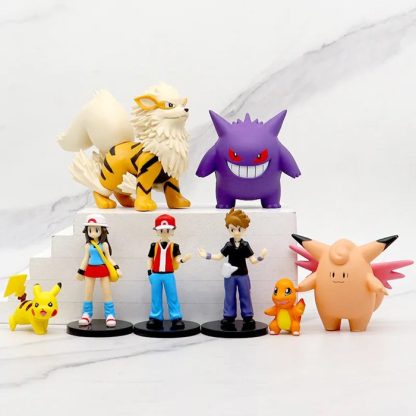 8 Stk. Pokemon Figuren im Set - Ash, Gengar, Pikachu, Arkani u. a. – Bild 3