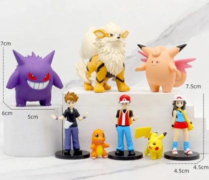8 Stk. Pokemon Figuren im Set - Ash, Gengar, Pikachu, Arkani u. a. – Bild 4