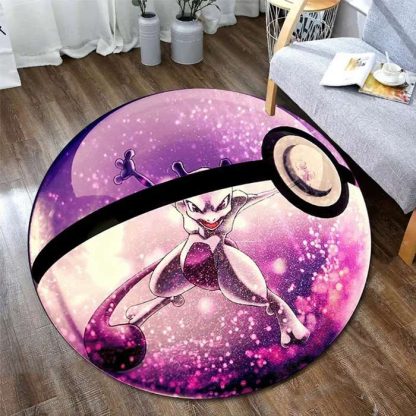 Evoli, Ash, Meisterball, Metwu u. a. Pokemon Rundteppiche (40/60cm) – Bild 7