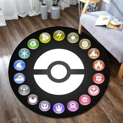 Evoli, Ash, Meisterball, Metwu u. a. Pokemon Rundteppiche (40/60cm) – Bild 10