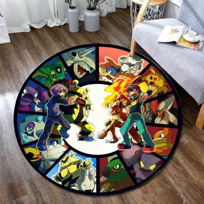 Evoli, Ash, Meisterball, Metwu u. a. Pokemon Rundteppiche (40/60cm) – Bild 13