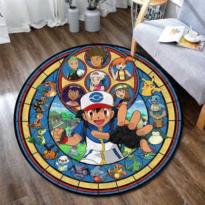 Evoli, Ash, Meisterball, Metwu u. a. Pokemon Rundteppiche (40/60cm) – Bild 14