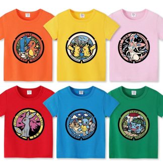 Bunte Kinder T-Shirts mit Pokemon Motiven