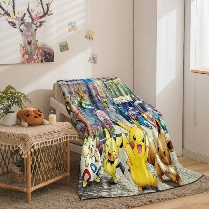 Pokemon Decke in vielen Motiven (Pikachu, Evoli etc.) – Bild 5