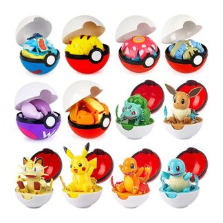 6er Set Große Pokebälle mit Pokemon Figuren Spielzeug