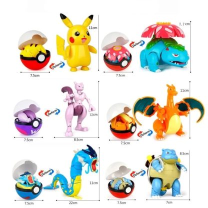 6er Set Große Pokebälle mit Pokemon Figuren Spielzeug – Bild 5