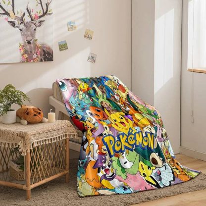 Pokemon Decke in vielen Motiven (Pikachu, Evoli etc.) – Bild 13