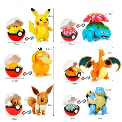 6er Set Große Pokebälle mit Pokemon Figuren Spielzeug – Bild 6