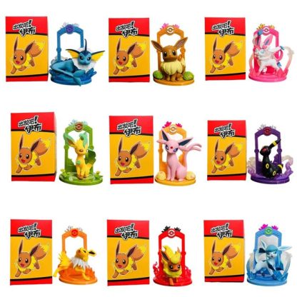 Pokemon Eeveelution Figuren Set (9 Stk.) Evoli, Sylveon Espeon Glaceon Leafeon etc. – Bild 3