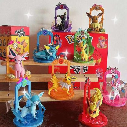 Pokemon Eeveelution Figuren Set (9 Stk.) Evoli, Sylveon Espeon Glaceon Leafeon etc. – Bild 6
