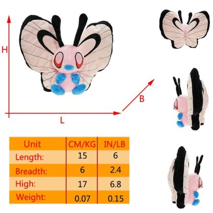 Smettbo Butterfree Plüsch Pokemon in verschiedenen Formen und Größen – Bild 4