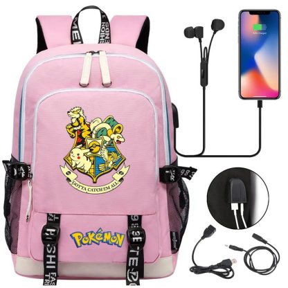 Pikachu Pokemon Rucksack mit USB - ideal für Laptops und für die Schule – Bild 11
