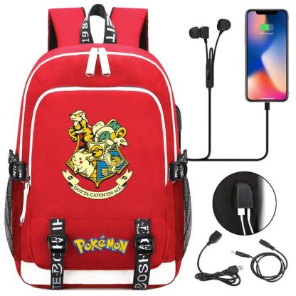 Pikachu Pokemon Rucksack mit USB - ideal für Laptops und für die Schule – Bild 13